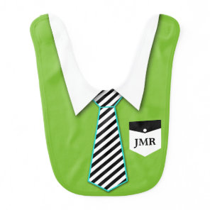 Monogram Little Man Tie Baby Bib / Custom Color