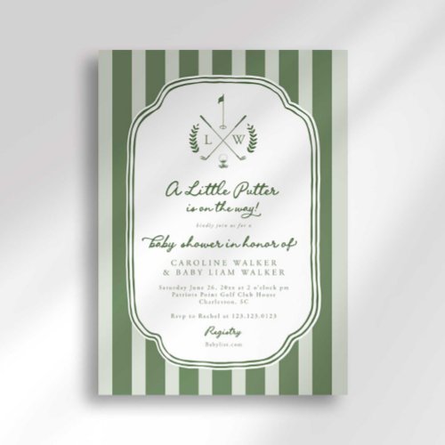 Monogram Little Putter on Way Golf Baby Shower