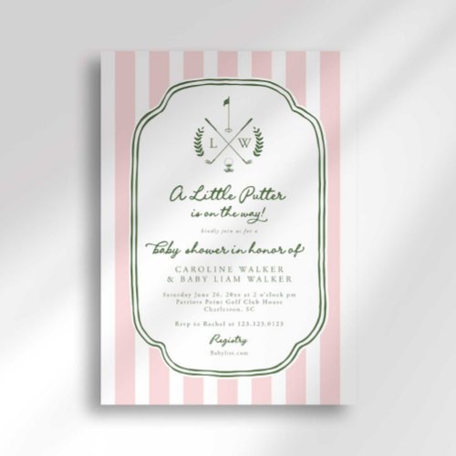 Monogram Little Putter on Way Golf Baby Shower