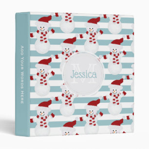 Monogram: Little Snowman  3 Ring Binder