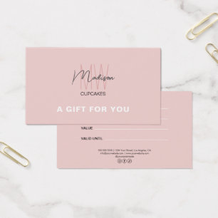 Monogram Logo Bakery Business Gift Certificate