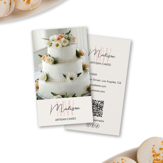 Monogram Logo Bakery Cake Business Card (Monogram Logo Bakery Cake Business Card)