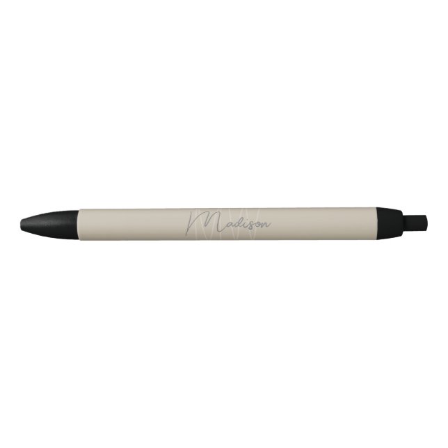 Monogram Logo Beige Modern Minimalist Pen (Front)