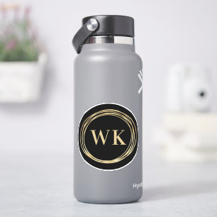 Monogram Logo Black Gold Business Sticker