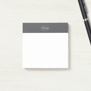 Monogram Logo Gray Modern Minimalist Post-it Notes