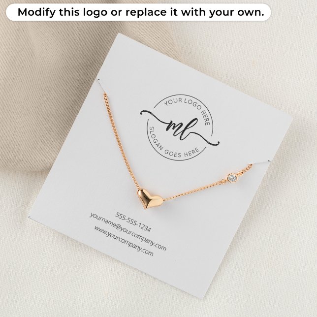 Monogram Logo Jewelry Necklace Display Card (Creator Uploaded)