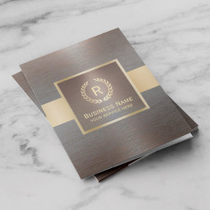 Monogram Logo Modern Gold Belt Copper Texture Pocket Folder