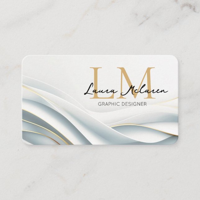 Monogram Logo Name Professional Branding Business Card (Front)