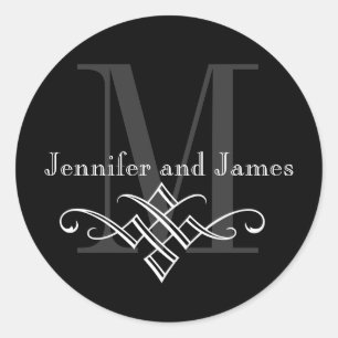 Monogram Logo Names Wedding Stickers