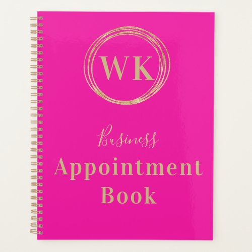 Monogram Logo Pink Gold Business Appointment Book Planner