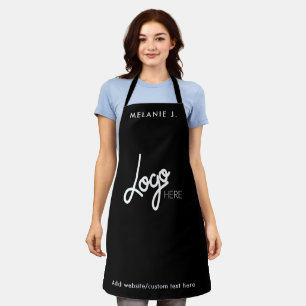 Monogram   Logo Professional Business Black  Apron