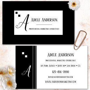 Monogram Logo Simple Black and White Template Business Card