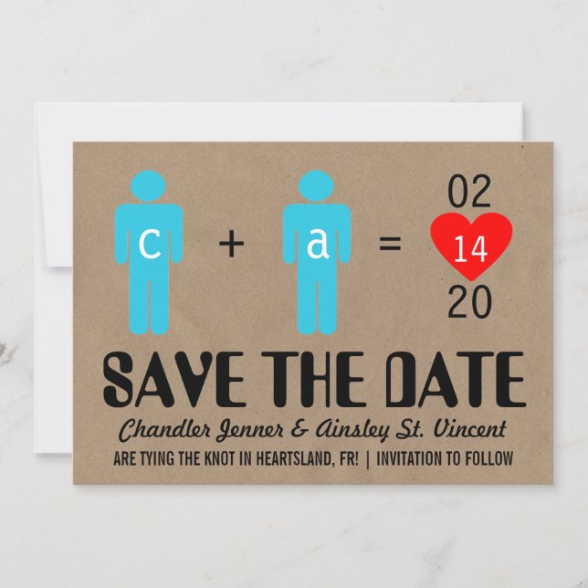 Monogram Love Couple Save the Date Cards (Front)