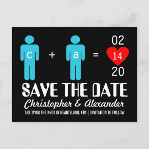 Monogram Love Couple Save the Date Cards