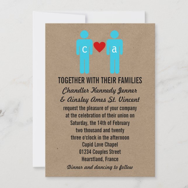 Monogram Love Couple Wedding Invitations (Front)