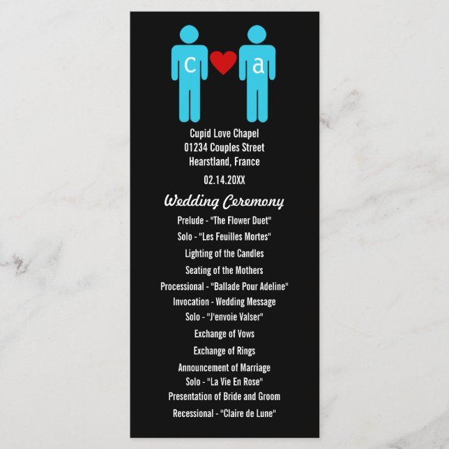 Monogram Love Couple Wedding Programs (Front)