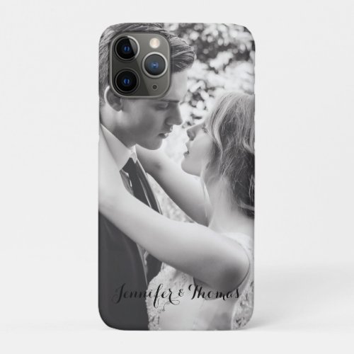 Monogram Love Cute Couple Wedding Photo iPhone 11 Pro Case