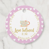 Monogram Love Infused Wedding Bridal Shower Baby T Favor Tags