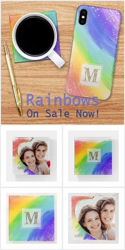 Monogram & Love is Love Watercolor Rainbow Gifts