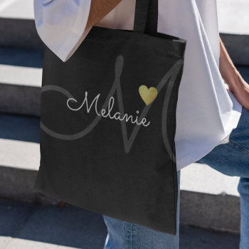 Monogram Love Tote Bag by mixedworld at Zazzle