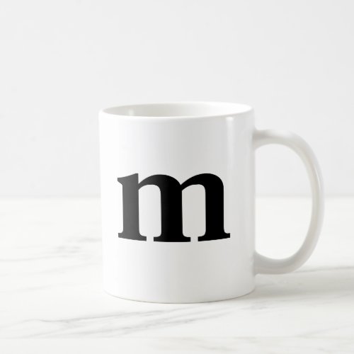 Monogram lower case initial modern typography coffee mug