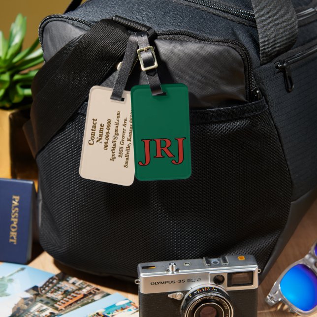 Monogram Luggage Tags - Custom! (Front & Back)