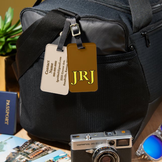 Monogram Luggage Tags - Custom! (Front & Back)