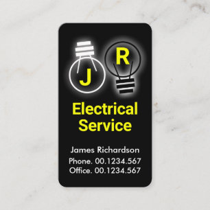 Monogram Luminescent Light Bulbs Shining Business Card