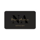 Monogram Luxe Trendy Aesthetic Gold Black QR Code