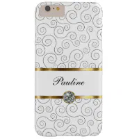 Luxury Bling Glitter Dream Shell Pattern Silver Beige Phone 