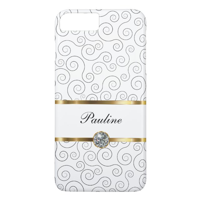 Monogram Luxury Bling Style Case-Mate iPhone Case (Back)