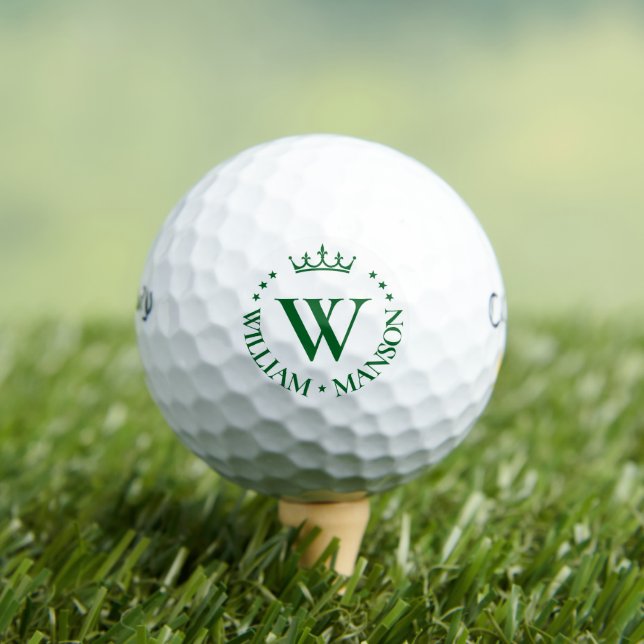 Monogram Luxury Golf Royal Crown Stars Green Balls (Insitu Tee)