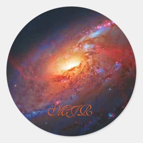 Monogram M106 Spiral Galaxy Canes Venatici Classic Round Sticker