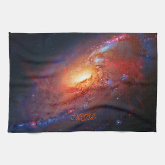 Monogram, M106 Spiral Galaxy, Canes Venatici Kitchen Towel