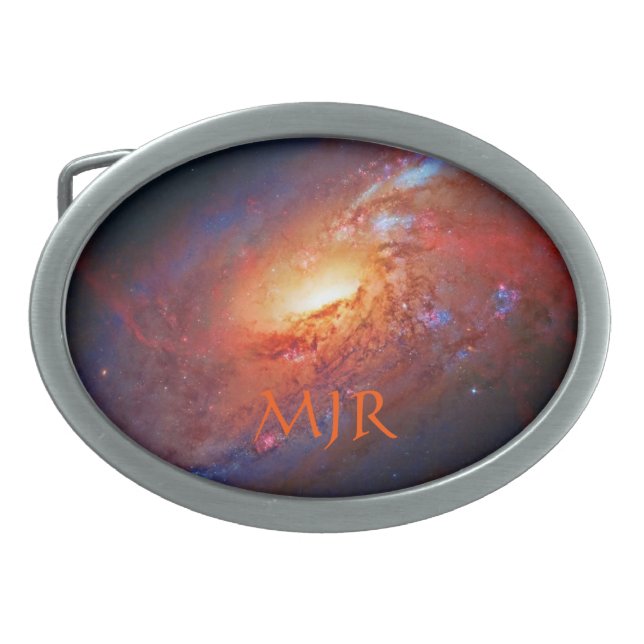 Monogram, M106 Spiral Galaxy, Canes Venatici Oval Belt Buckle (Front)