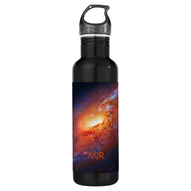 Monogram, M106 Spiral Galaxy, Canes Venatici Stainless Steel Water Bottle (Front)