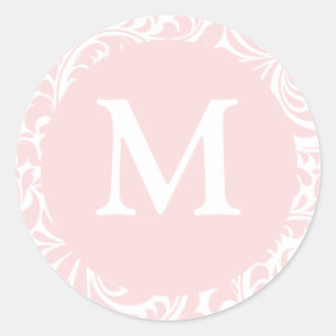 Monogram M Blush Color Designer Invite Seals For W