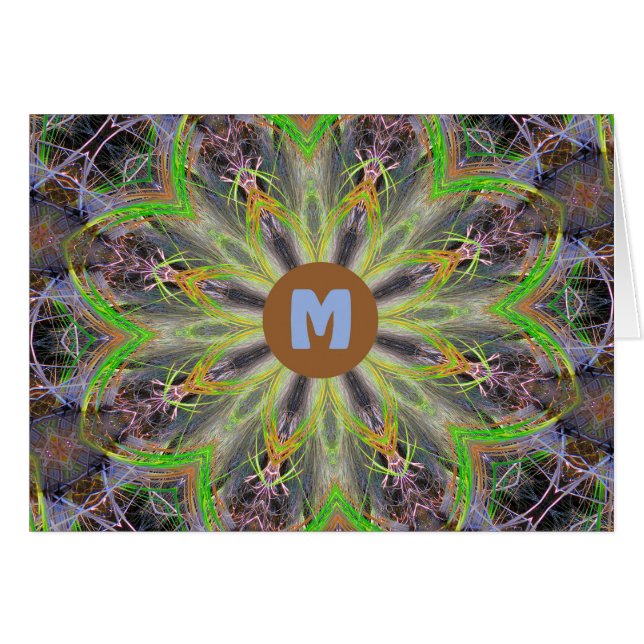 Monogram M Digitally Designed Mandella Cards (Front Horizontal)