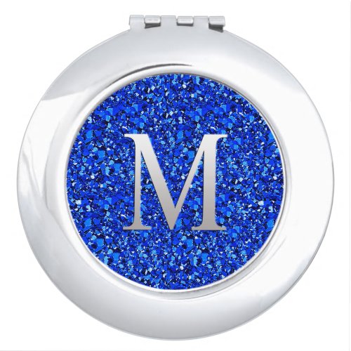 Monogram M druzy crystal _ Sapphire blue Mirror For Makeup