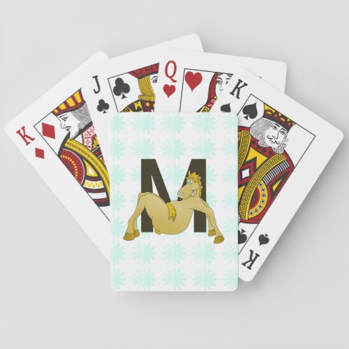 Monogram M Flexible Horse Personalised Poker Cards