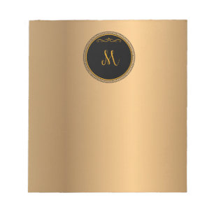 Monogram M, gold and black, Notepad