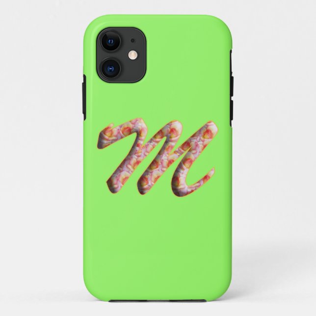 Monogram M in Roses Pattern Iphone 5 Case (Back)