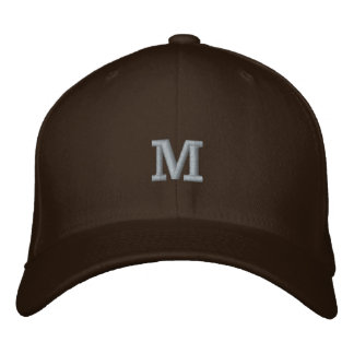 Monogram M Initial Letter Flexfit Wool Embroidered Baseball Cap