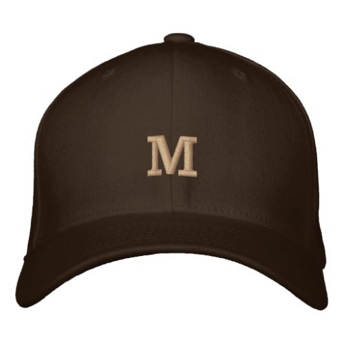 Monogram M Initial Letter Flexfit Wool  Embroidered Baseball Cap
