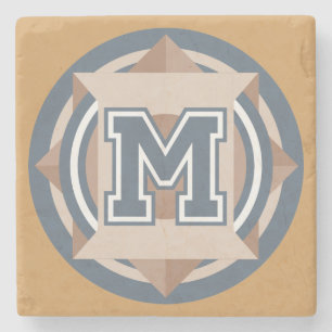 Monogram "M" Initial Stone Coaster