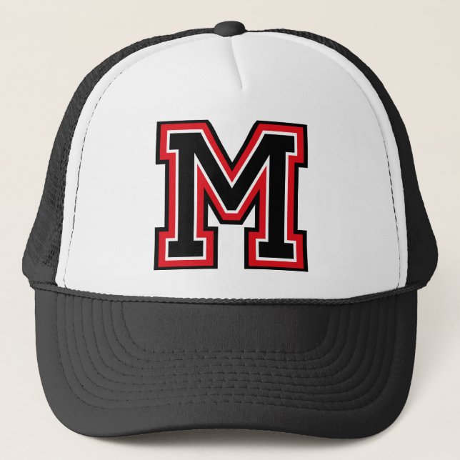 Monogram "M" Initial Trucker Hat (Front)