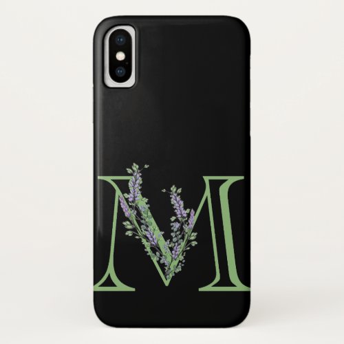 Monogram M Lavender Eucalyptus iPhone X Case