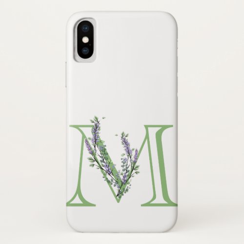 Monogram M Lavender Eucalyptus iPhone X Case