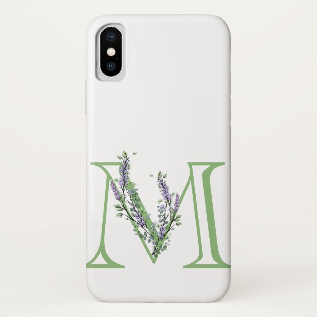 Monogram M Lavender Eucalyptus Case-Mate iPhone Case (Back)