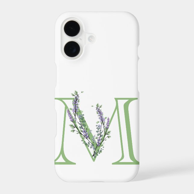 Monogram M Lavender Eucalyptus Iphone Case (Back)